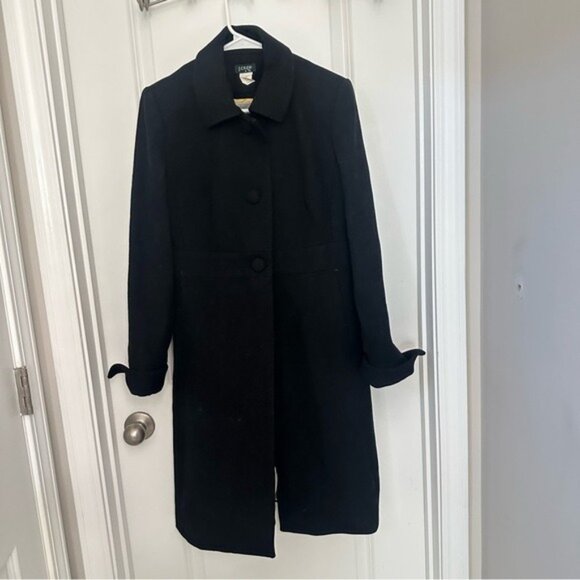 J.Crew Women’s Black Wool Trench Coat Size 10 Elegant Timeless Outerwear - Picture 3 of 14